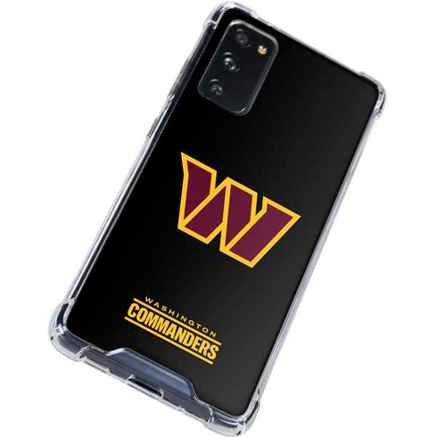 NFL Washington Commanders Black Background Galaxy S20 FE Clear Case